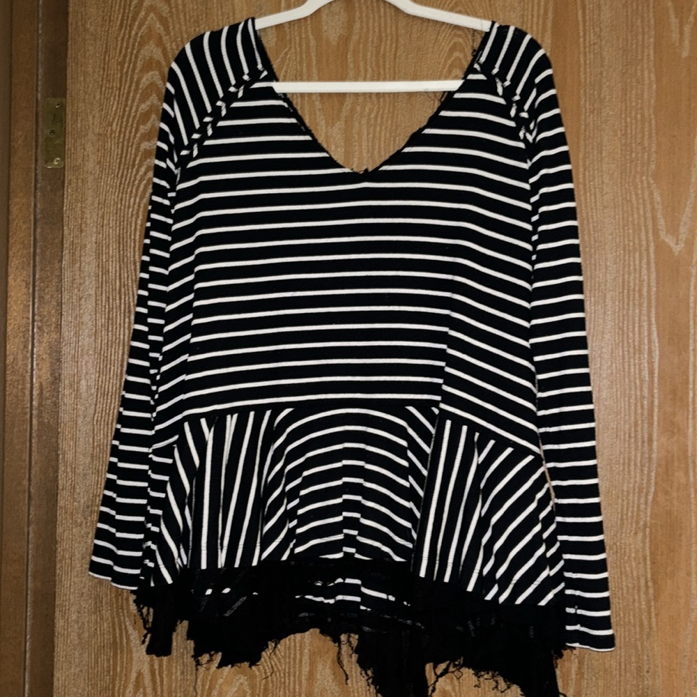 We the Free by Free People Long Sleeve Distressed Top